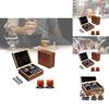 Luxurious Brown Granite Whisky Glasses Set With Whiskey Stones And Wooden Box