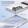Simple Clear with Foldable Kickstand Phone Case for Samsung Galaxy Z Fold 7 6 5 4 3 Screen Protector Shockproof Protect Cover