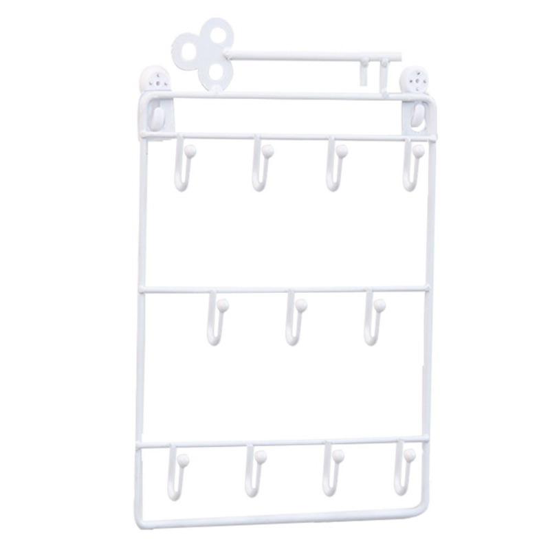 1 Stück Moderner Stil Eisen Wandmontiert 11 Schlüsselhaken Jacke Hut Aufbewahrungsregal Praktische Multifunktionale Haken