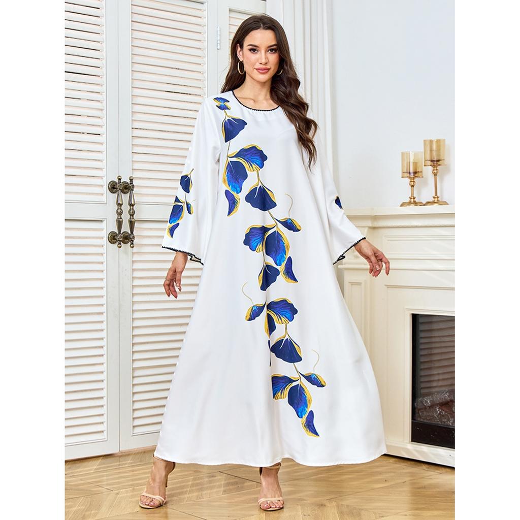 Muslim Maxi Dress Floral Print Multi-Size Stylish