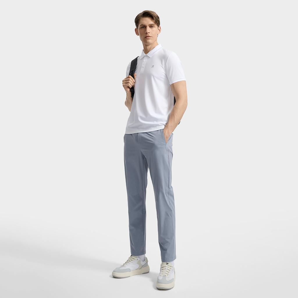 Fila Classic Casual Versatile Soft Breathable Stretch Minimalist Straight Leg Knit Sports Pants Men Bottoms White F11M533801F-BU