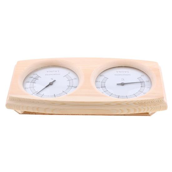 Stanza Sauna 2 in 1 Termometro Igrometro in Legno Misuratore Temperatura Umidità Vapore