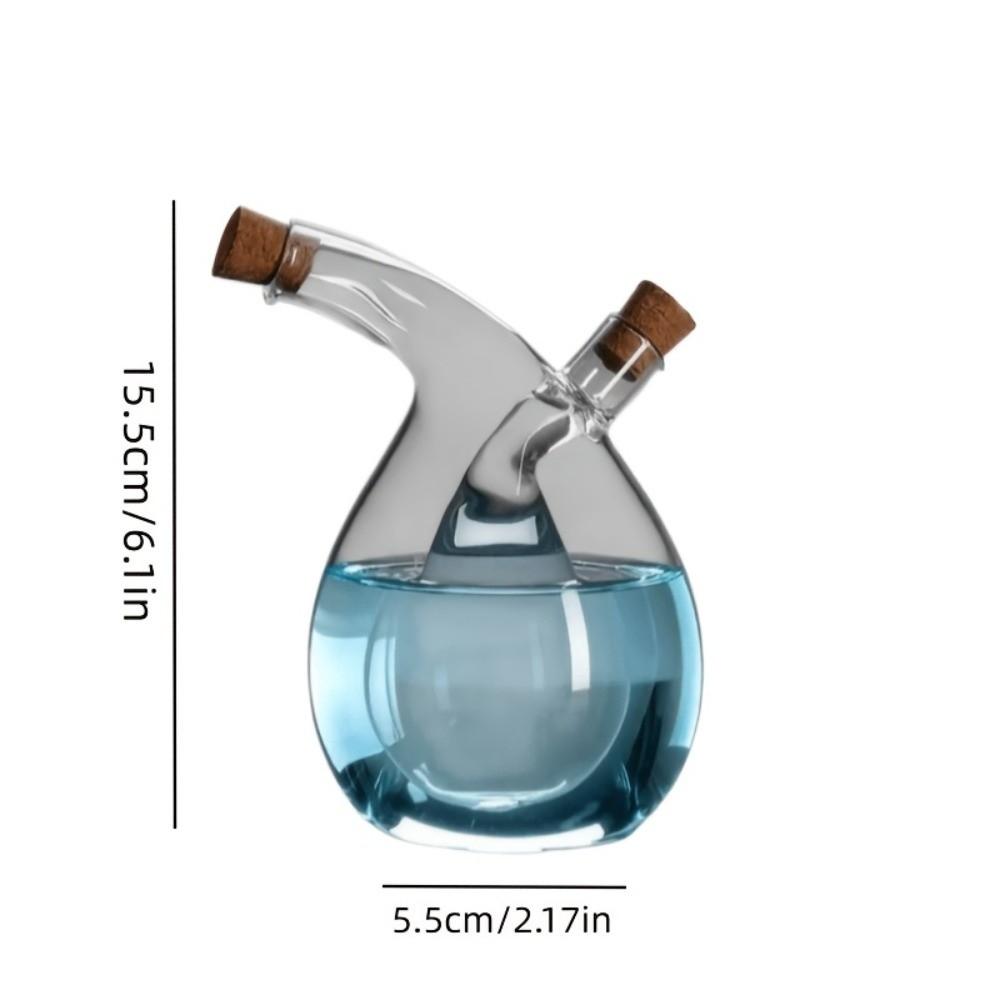 with Lid Glass Oil Vinegar Dispenser Dual Mouth Seasoning Bottle Canister Household