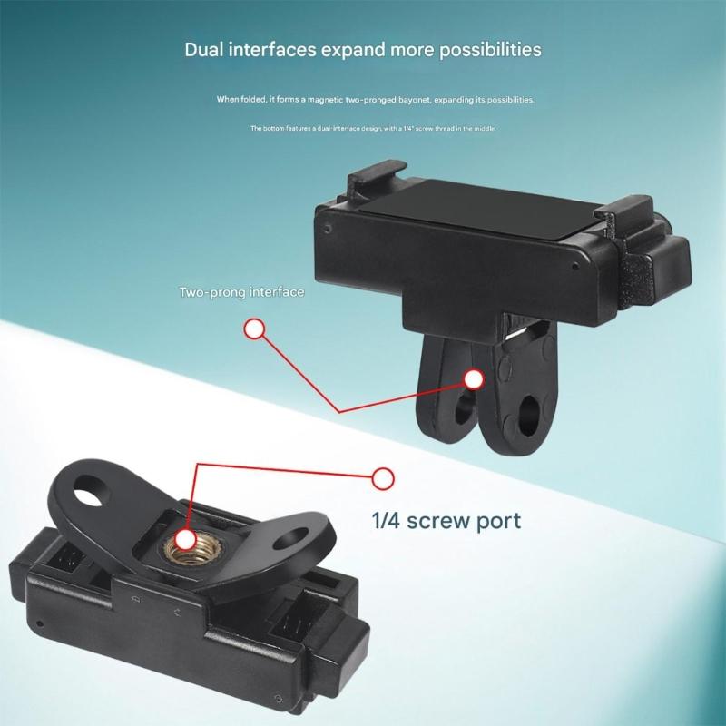 Lightweight Folding Magnetic Clip Quick Release Base for Action 6 Camera Ensuring Portability During Outdoor Activity