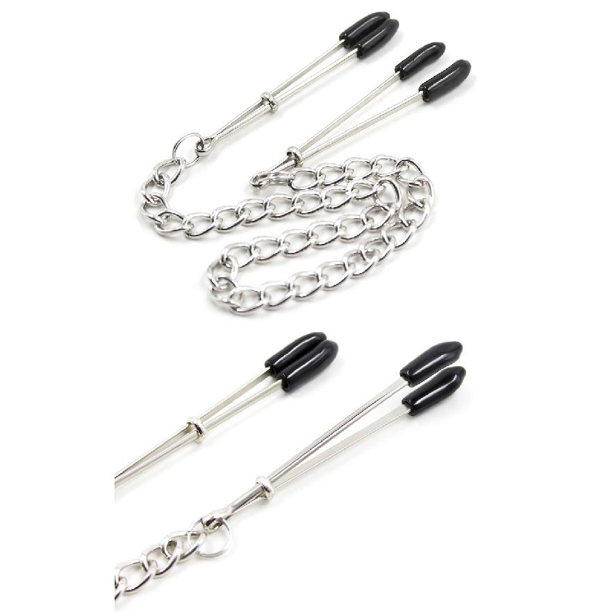 1 Pair Sexy Nipple Clamps Labia Clips With Chain Clip Sm Fetish Bust Massager Stimulate Sex Toy Flirt Bondage Exotic