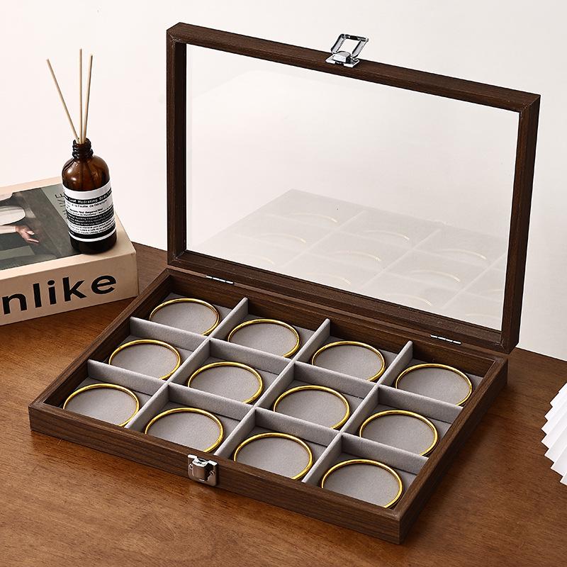 Walnut Wood Large Jewelry Box - Anti-Oxidation Storage for Rings, Earrings, Necklaces, and Bracelets
