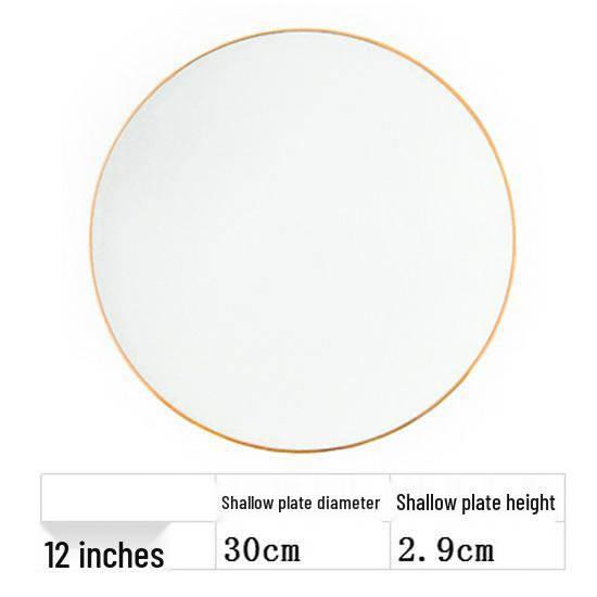 Nordic Gold Rim Steak Knife & Fork Plate Set - Western Dining & Breakfast Tableware