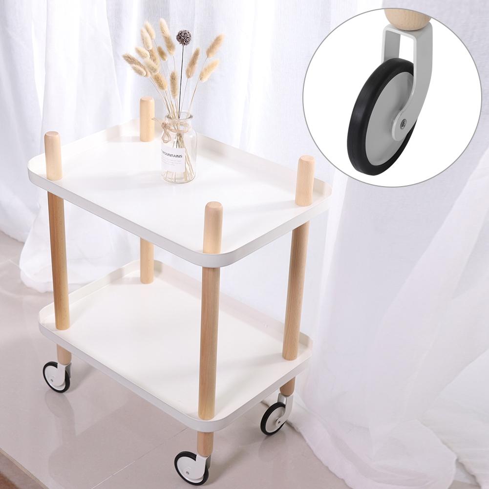 Double Layers Rolling Storage Cart Multi Use Movable Organizer Rack for Home Restaurant(White)