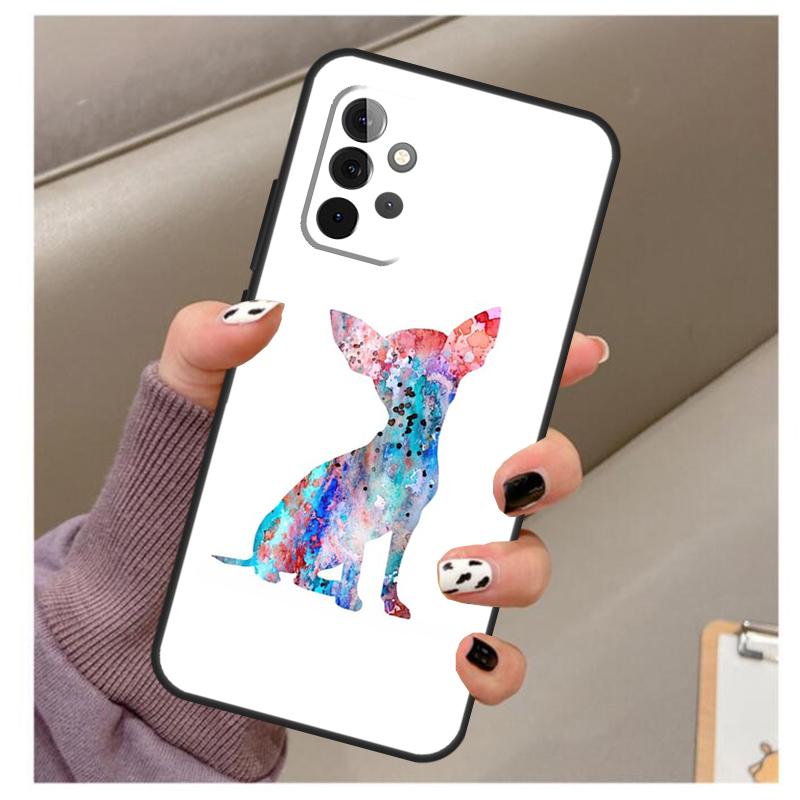 Chihuahua Face Floral Dog Case For Samsung Galaxy A33 A13 A53 A34 A54 A14 A15 A16 A26 A36 A56 A12 A32 A52 A06 A35 A55