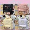 Mädchenrucksack mit gestickter Schleife und Nylon für die Schule