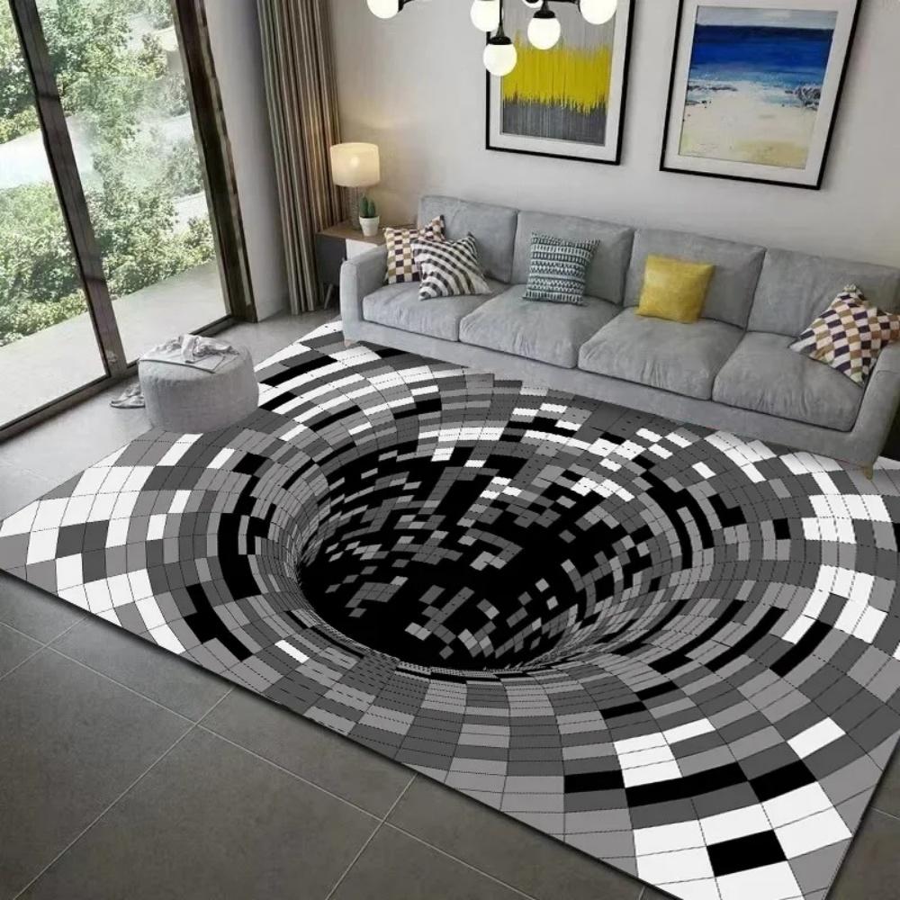 2D Huge Eye Monster Abyss Rug Non Slip Mat Gaming Room Living Room for Carpet Unique Horror Style Home Decor for Esports Setup