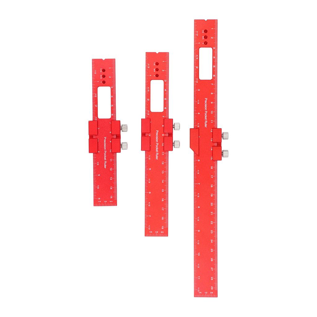 3Pcs Metal Slide Ruler Inch Metric Stop Marking T Type CNC Scribing Measuring Aluminum Woodworking R