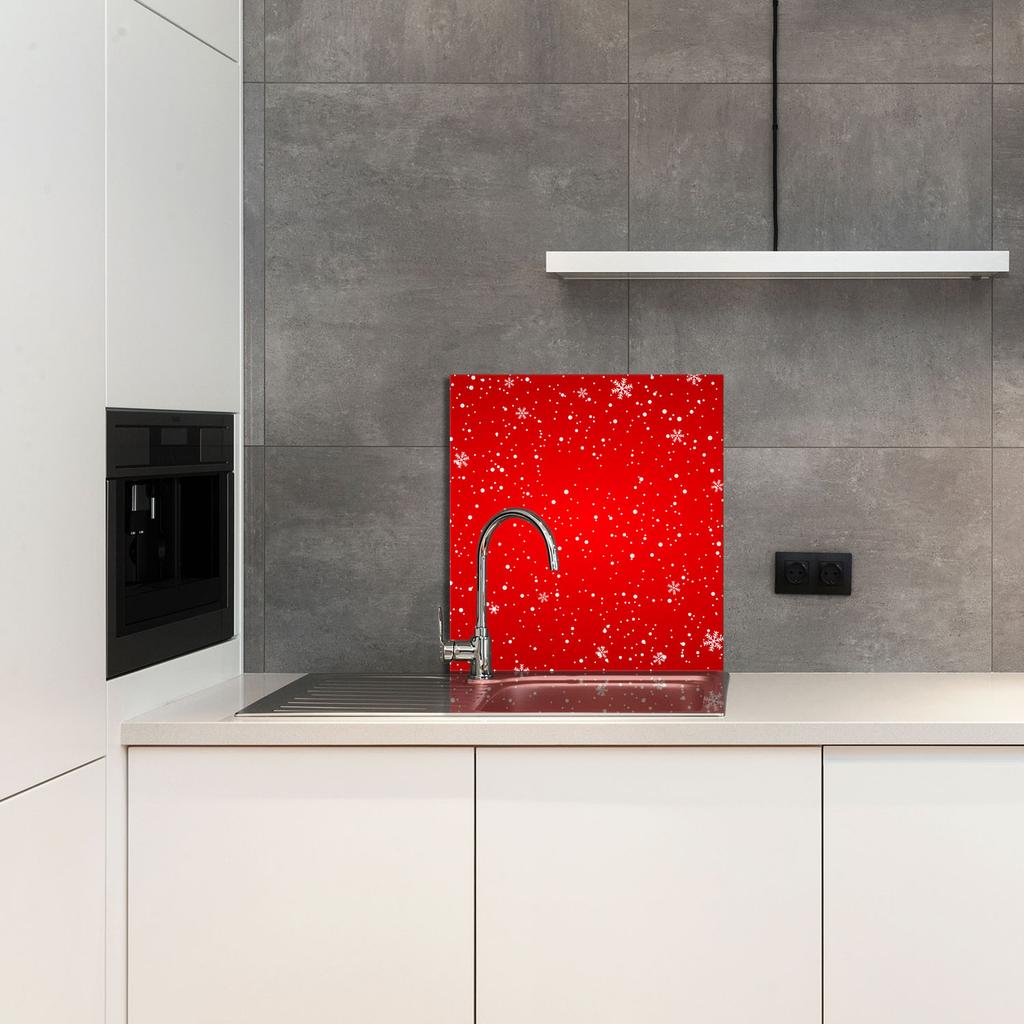 PANEL SZKLANY DO KUCHNI 60x65 Czerwona