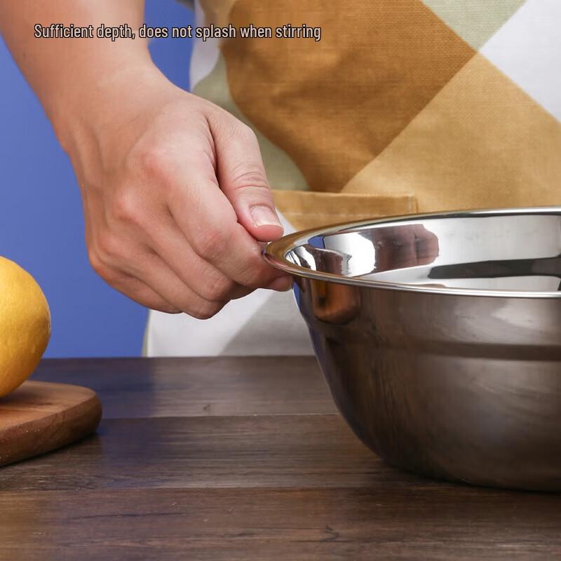 22cm Stainless Steel Deep Serving Plate