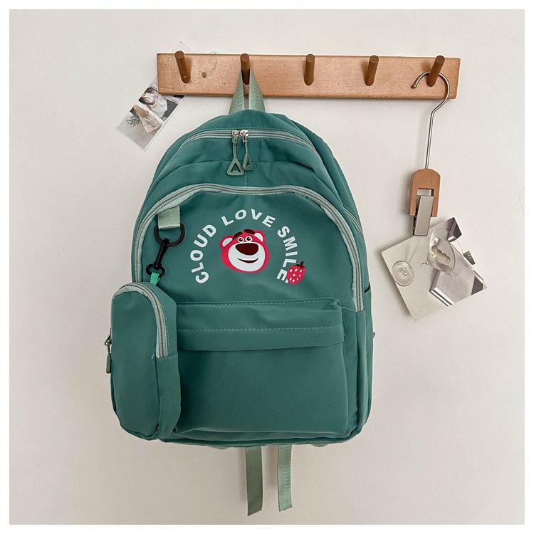 

Школьный рюкзак для старшеклассников, простой и универсальный, большой емкости, пенал, кулон, рюкзак для женщин зелёный