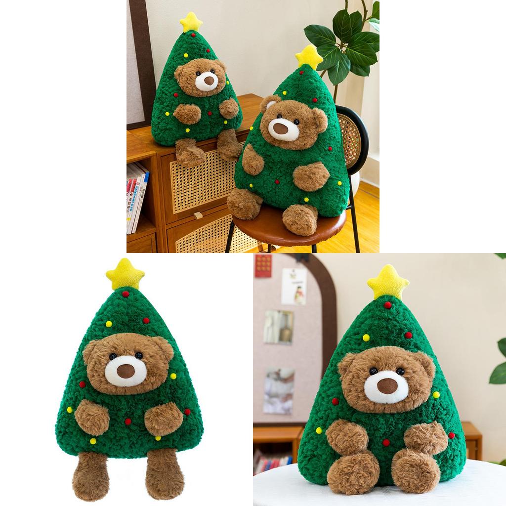 Weihnachtsbaum Bär Plüschtier Kissen mit PP-Baumwollfüllung für Kinder Urlaubsdekoration