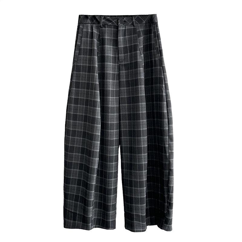 Orange Zhi Women's Plaid High Waist Loose Pants - Trendy Casual Autumn Style (H6832)