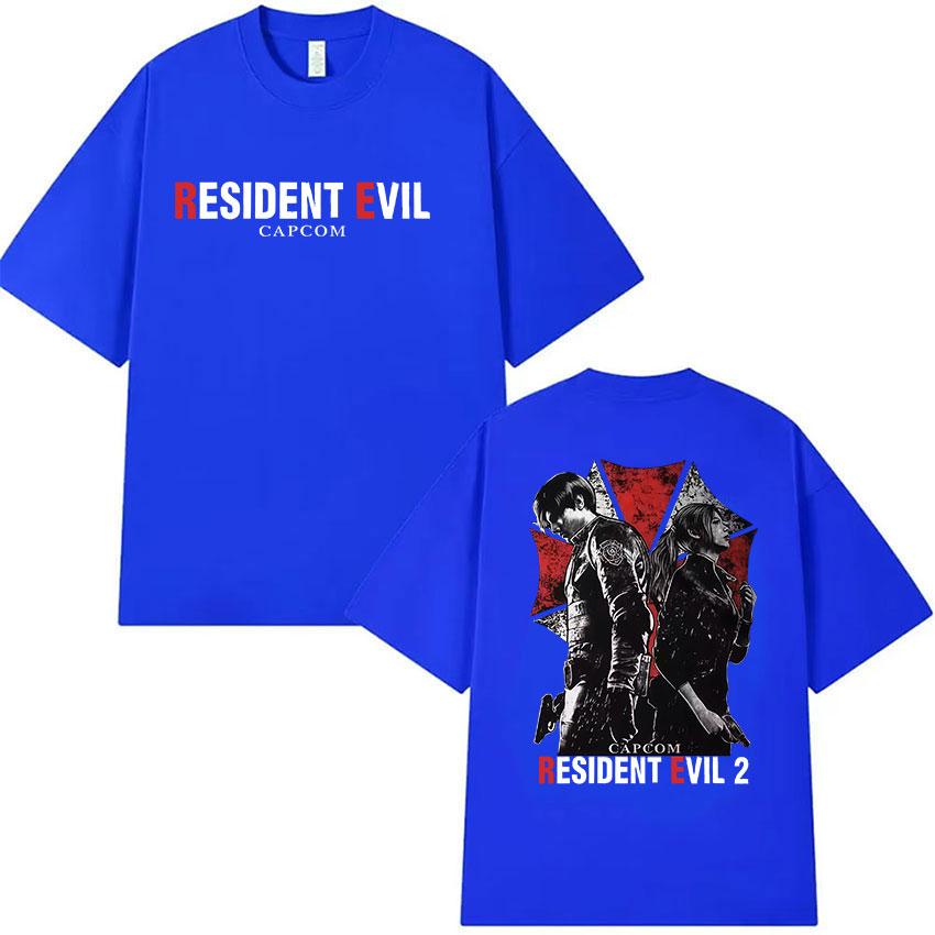 Hot Game Leon Kennedy Resident Evil Graphic T Shirt Mens Summer Gothic Short Sleeve Tshirts Man 100 Cotton Tshirt Streetwear