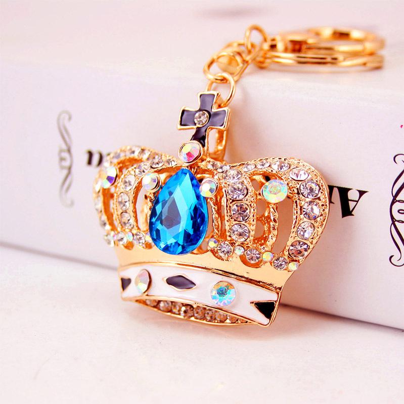 

Брелок с кристаллами и драгоценными камнями в форме короны: Женские ювелирные изделия из сплава и автомобильные подвески Individually packaged