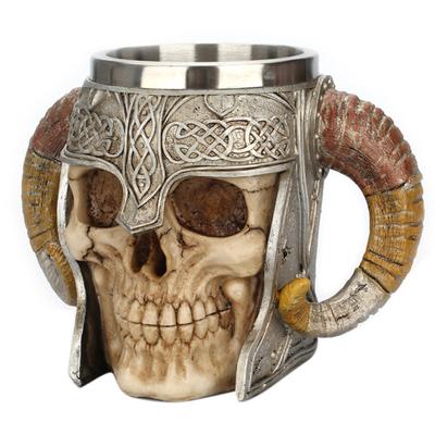 Taza de café de acero inoxidable Retro Skull Knight, taza de Bar para el hogar y la Oficina de Halloween