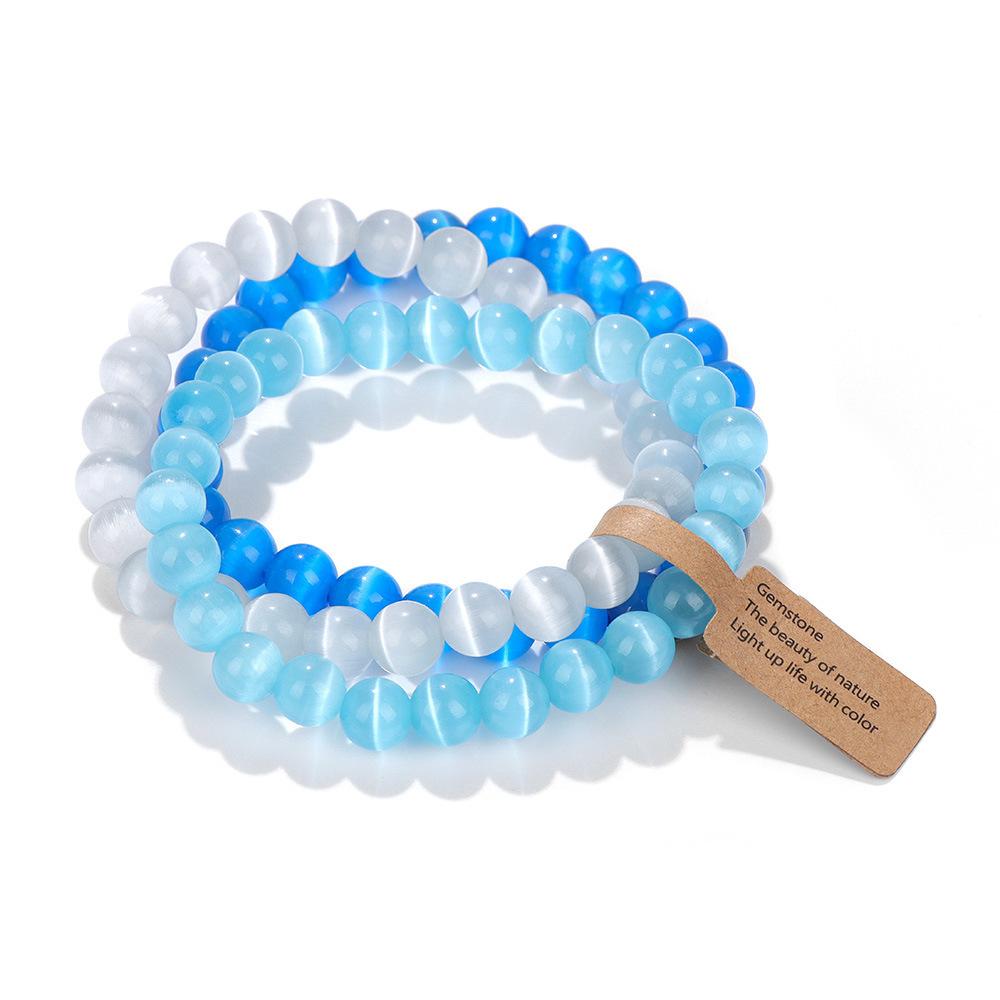 Natural Stone Crystal Beads Semi Precious Women's Bracelet Amethyst Multi Layered Combination Bracelets