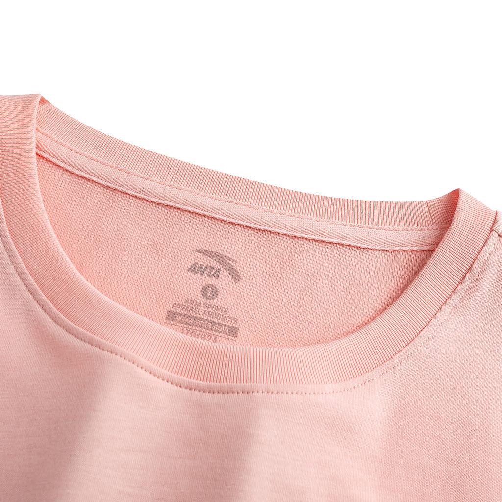 Anta Short Sleeve Knitted T-Shirt Summer 2026 Women tops Peach-Pink 962628115-3