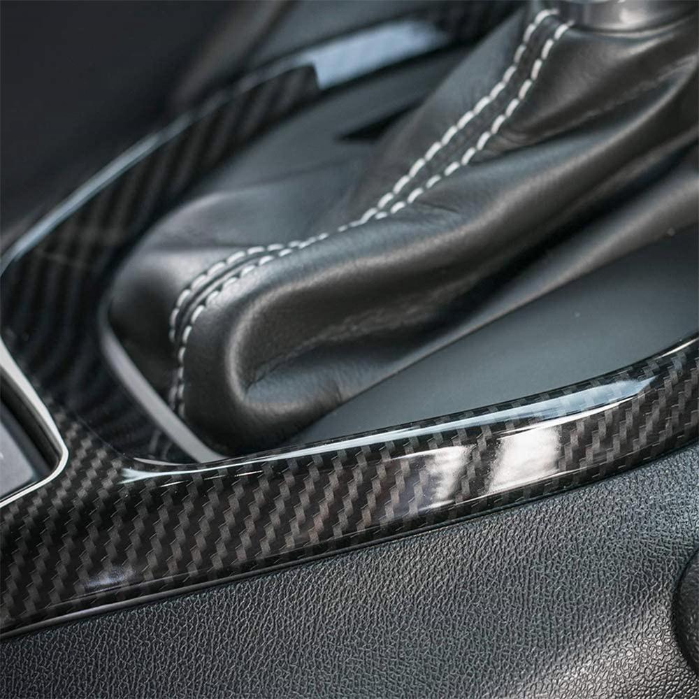 Carbon Fiber Look Gear Shift Box Knob Panel Cover Trim For 2017-23 Chevy Camaro