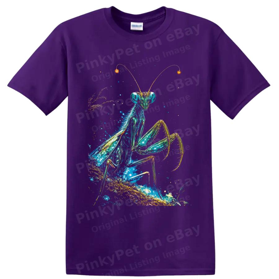 Praying Mantis T Shirt Cosmic Galaxy Insect Art Nature Lover Graphic Tee Gift