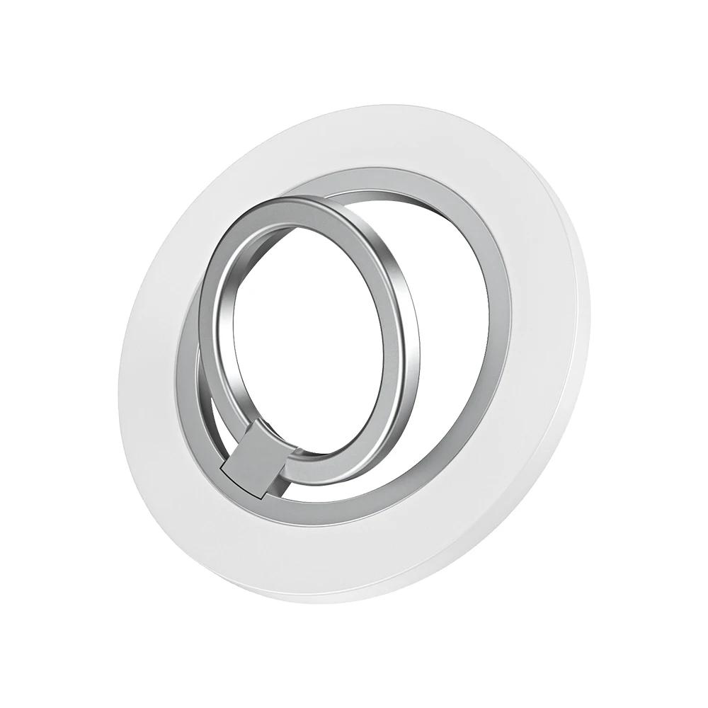 

Для Magsafe Магнитный Вращающийся 1 шт. Сильная Присоска Вращающийся 360 Наклейки на Стену Везде Складное Кольцо Держатель для Телефона Сплав Портативный белый