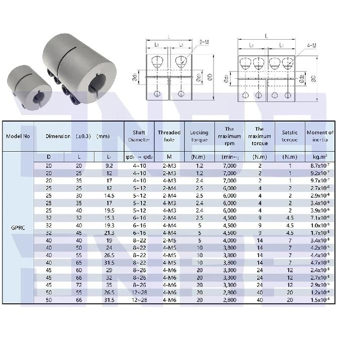 Kande 1pc Rigid Shaft D40L45coupler Clamp Stepper Servo Motor Coupling 3D Printer Parts 8/10/12/14/15/16/18/20/22mm Coupler