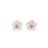 925 Stamped Silver Genuine Morganite Gemstone Flower Handmade Stud Earrings 0.5" EE-157-3