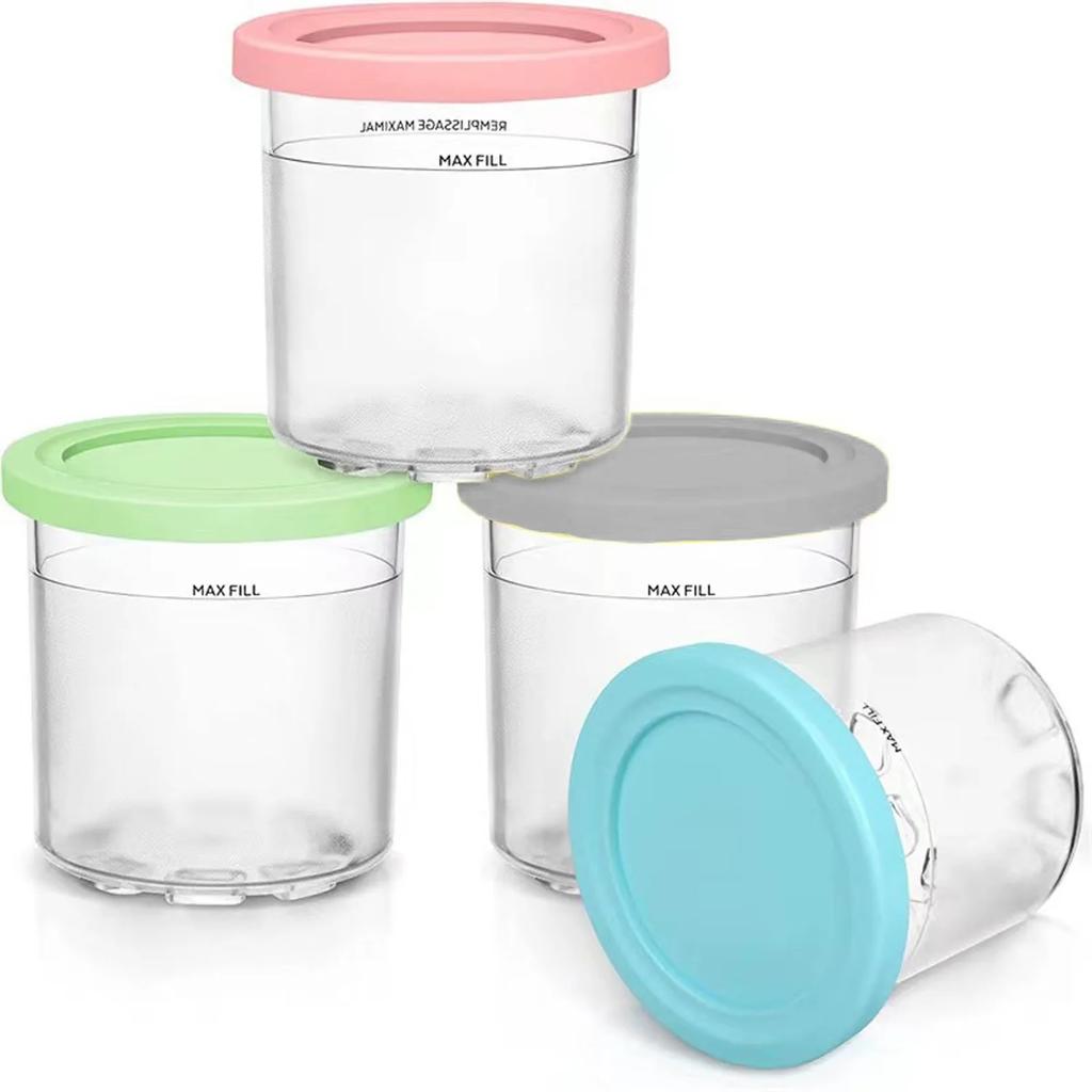 Eisbecher Becher für Ninja Creamie Eismaschine Becher Wiederverwendbar Kann Eis mit Löffel Etiketten aufbewahren