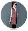 Frauen Herbst Winter Midi Mit Kapuze Ärmellose Weste Mantel Outwear Mantel Übergroße Puffer Jacke Baumwolle Gefütterte Parkas Weste 7 Farbe