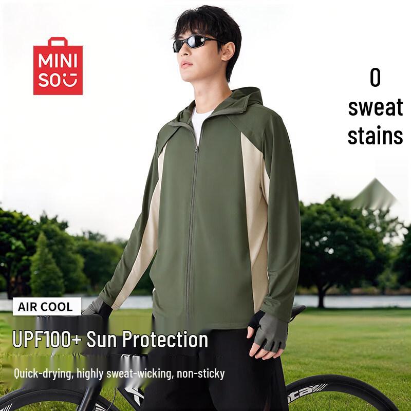 MINISO Men s UPF100+ Sun Protection Quick-Dry Cooling Hooded Jacket 2XL