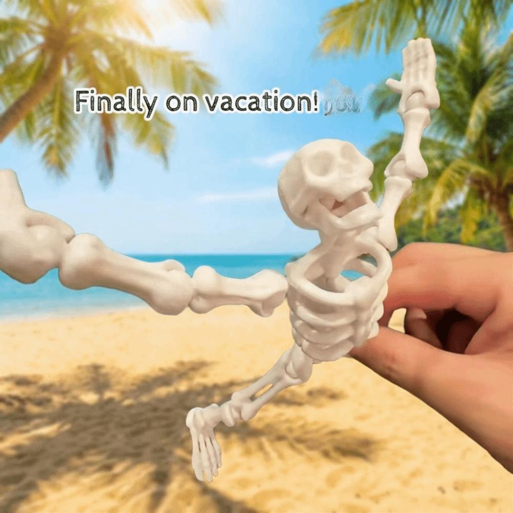 Air Pump Driven Dancing Skeleton Aquarium Bubbler Water Wiggling Skeleton Decor Halloween Party