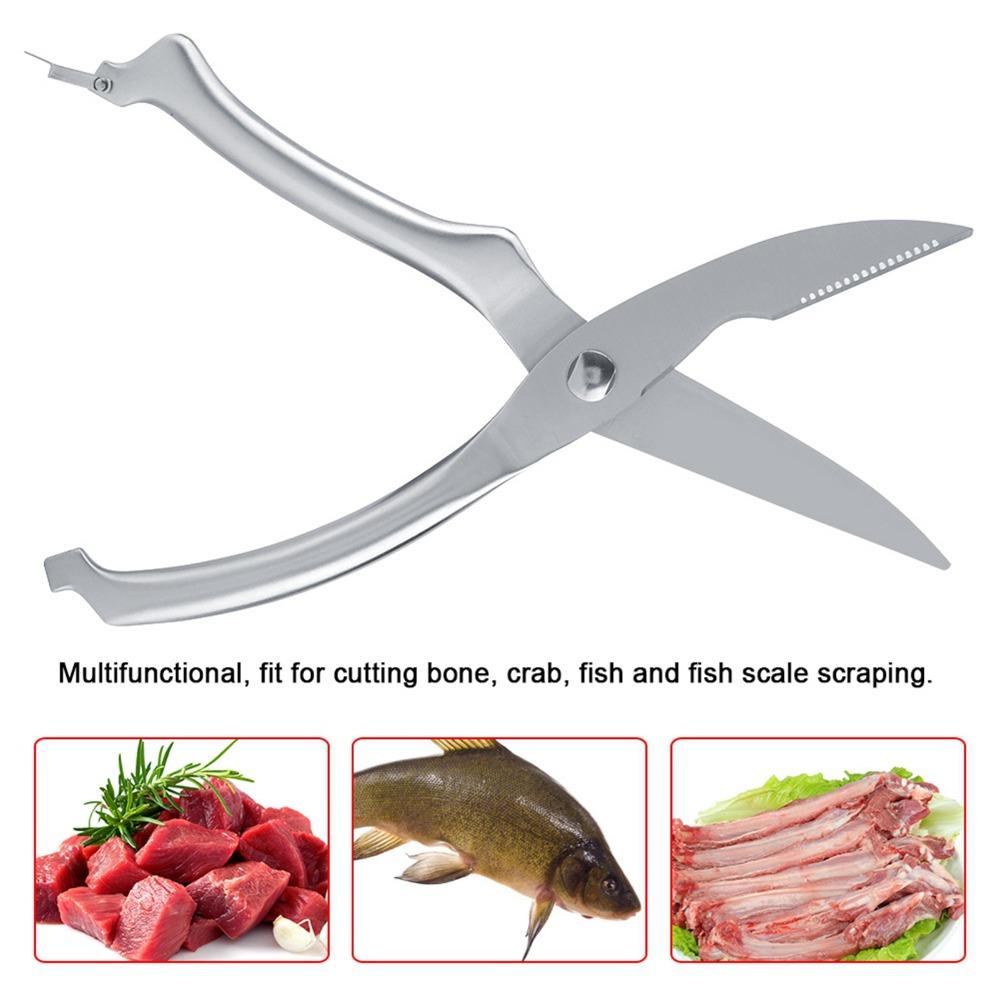 Stainless Steel Kitchen Scissors Multi-functional Dishwasher Safe Kitchen Shears Non-slip Handle Spring Loaded Poultry Shears