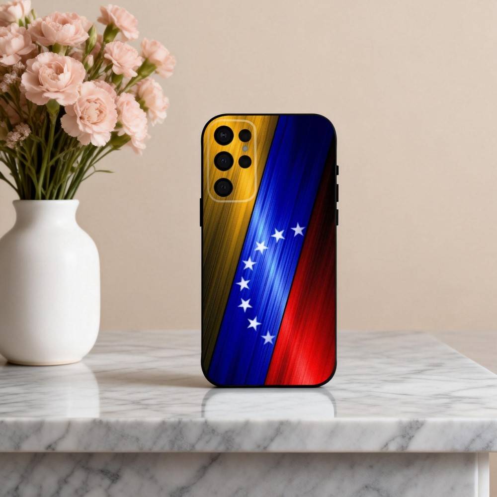 V-Venezuela-A F-Flag-G Phone Case For Samsung S25,24,23,22,30,21,10,9,Ultra,Plus,Lite,FE,4,5 G Soft Black Case