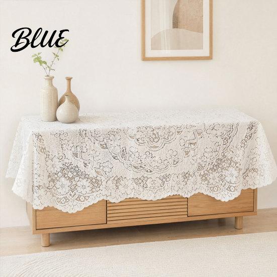 Non-slip Tablecloth White Vintage TV Square Floral Scalloped Lace Tablecloth Doily Elegant Cabinet Cover Table for Nightstand End Tea