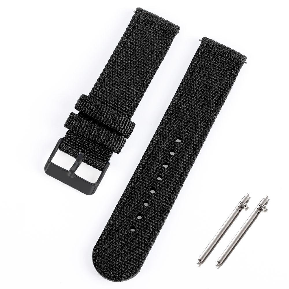 Nylon Canvas Quick Release Watch Band 20mm 22mm Replacement Watch Straps for Military Woven Fabric Wrist Band Ribbed Bracelet