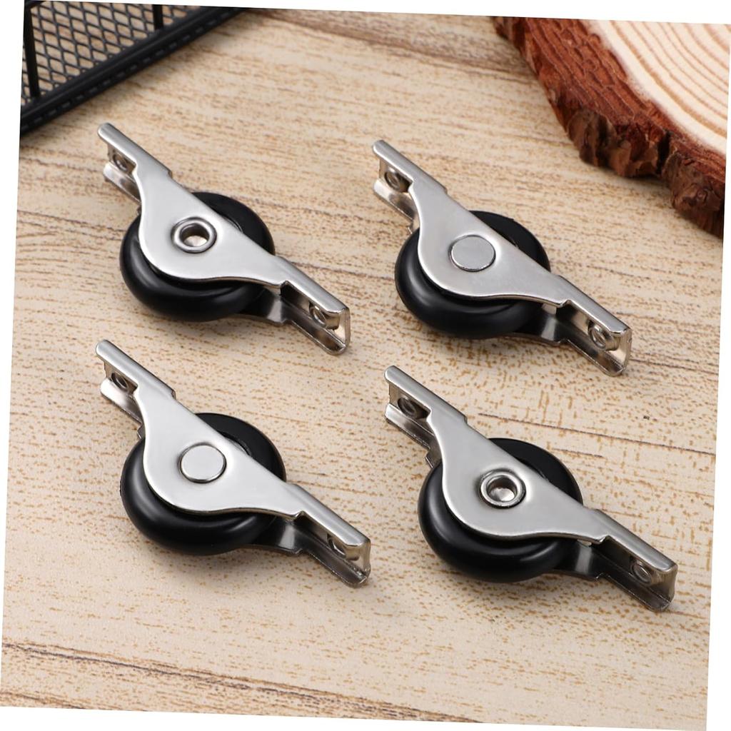 4pcs Sliding Door Wheel Roller for Cabinets Wardrobes Durable Pulley Track Rail with Smooth Action Replacement for Closet Doors Lightweight Compact