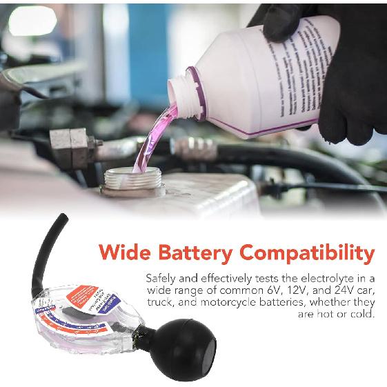 Coolant Tester, Antifreeze Tester High Accuracy Dial Type Anti-Freeze Coolant Tester Car Battery Liquid Densitometer 6/12/24V
