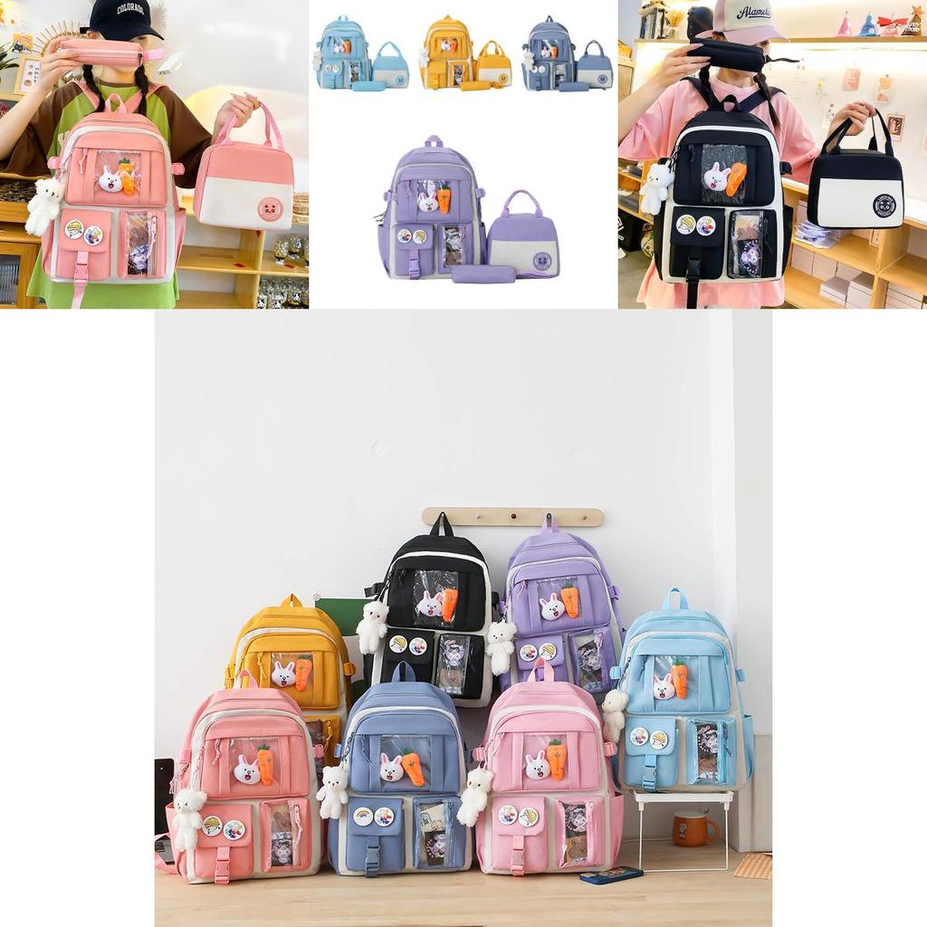 Fashionable Versatile Backpack Set For School And Outdoor Leisure In Multiple Colors