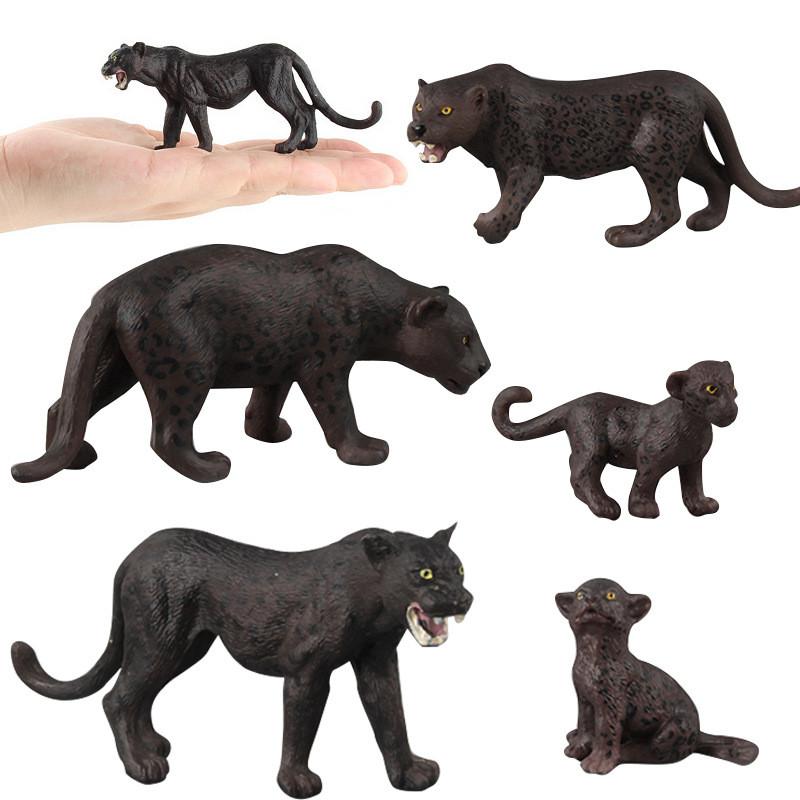 Wildlife Animal Model Toy Black Panther Figurine Jungle Decor For Collectors