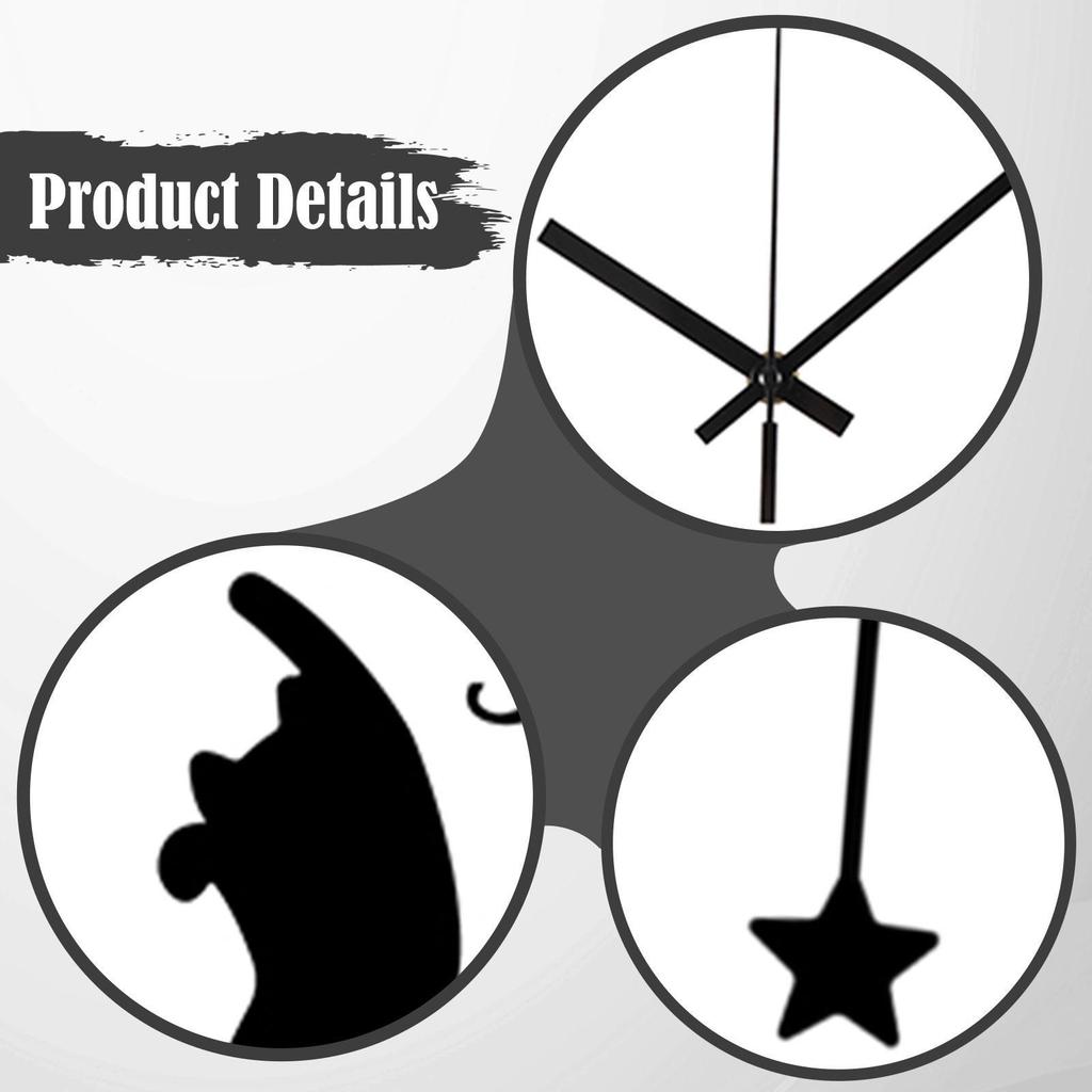 Cat Wall Clock Ornament Cute Simple Gift Mute Unique Fashion Elegant Stylish