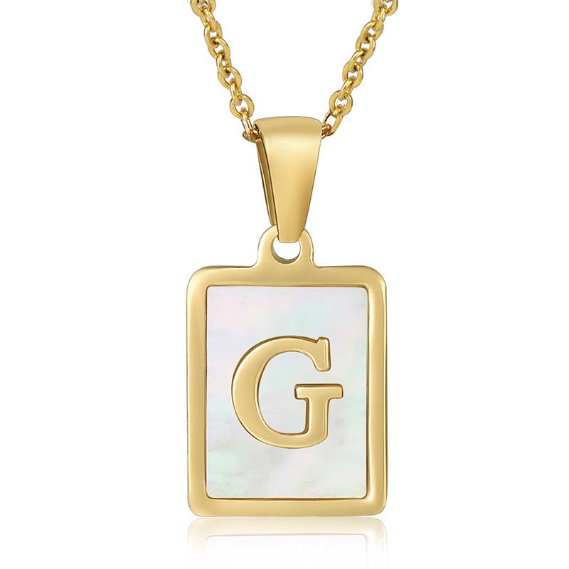 2026 Three-dimensional Shell Letter Necklace Women's 26 Letter Pendant Non-fading Jewelry