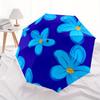 1pc Blue Flower PatternAutomatic Open/close, All-Season Portable Folding Umbrella for Friends, Travel, Everyday, Events - Compact Parasol, O