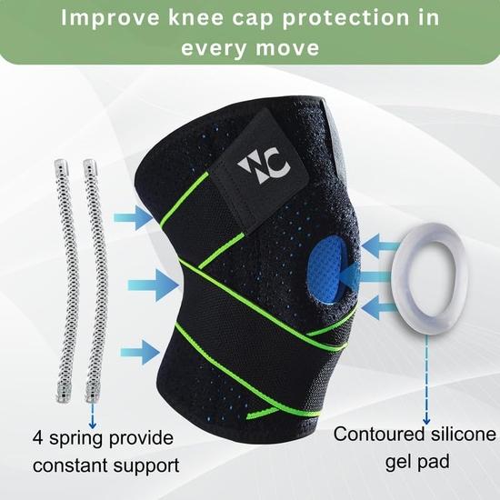 Wonder Care Compression Knee Support with Side Stabilizers & Patella Gel Ring, Adjustable Knee Brace for Joint Pain Relief (Special,1Unit)