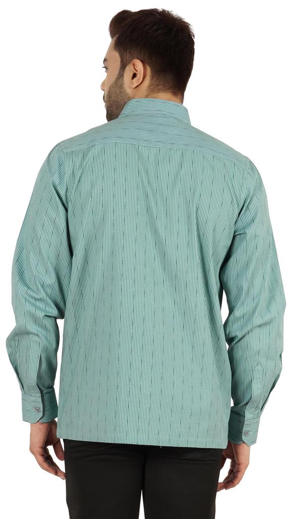 BestMan Printed Shirt For Mens Cotton Office Wear Long Sleeves Button Down Formal