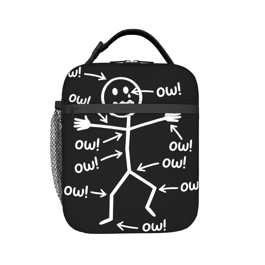 Ow Ow Ow Chronic Pain Funny meme Thermal Insulated Lunch Bag for Travel Food Bag Container Men Women Thermal Cooler Food Box