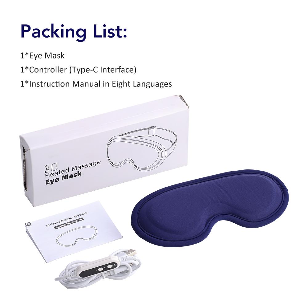 Smart 3D Eye Massager with 5-Level Hot Compress And 6 Vibration Modes for Eye Care Reduces Strain Improves Sleep